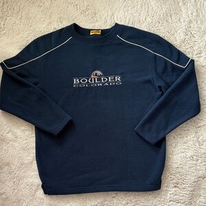 Boulder Colorado Navy Crewneck Sweater